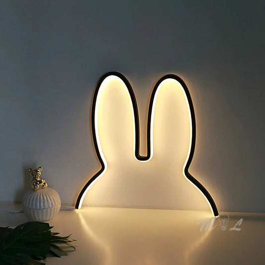 Rabbit LED Night Light – USB Rechargeable Desk Lamp