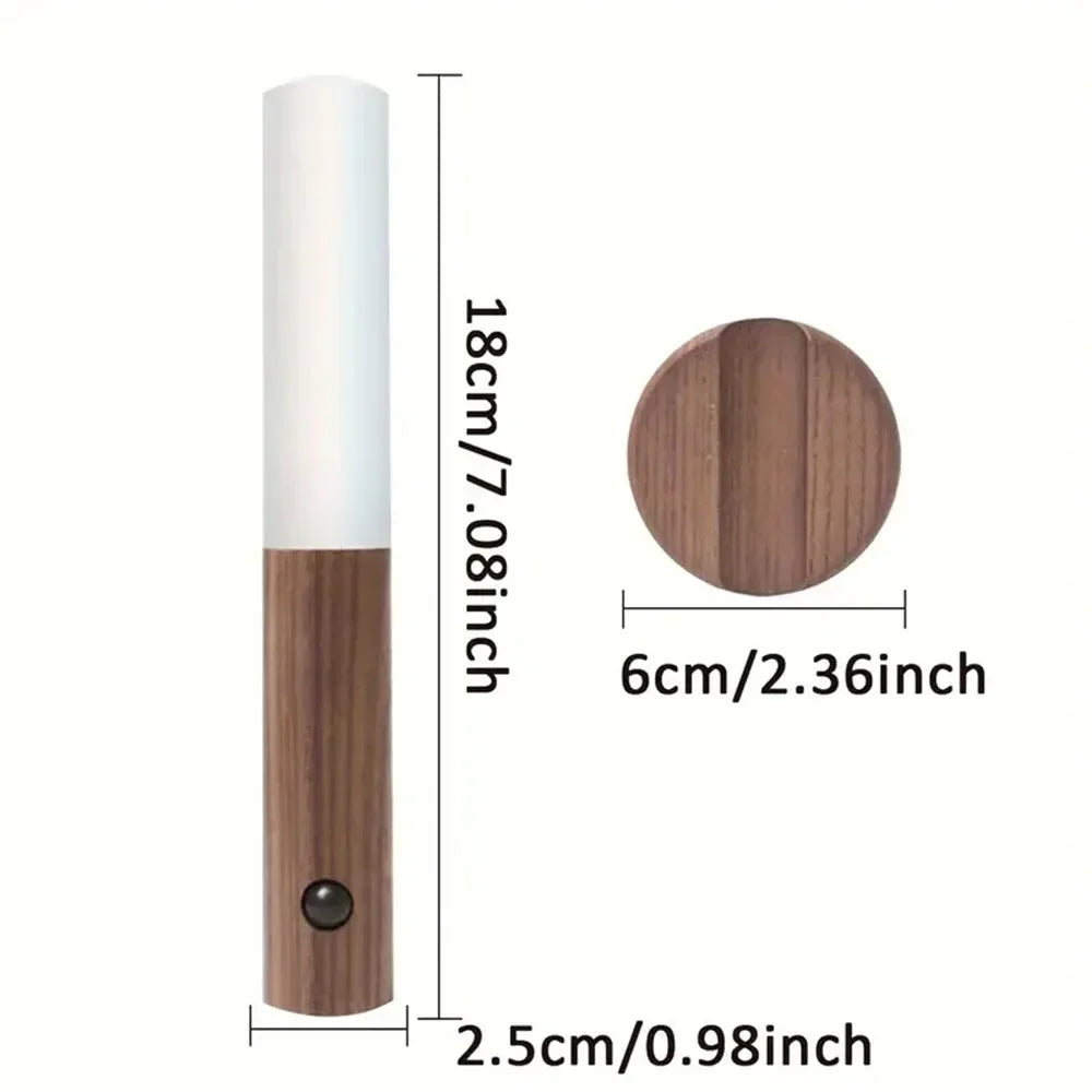 Magnetic Motion Sensor Wall Sconce – Rechargeable Wooden Light