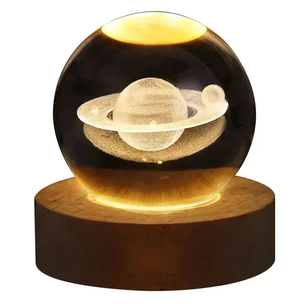 3D Crystal Galaxy Sphere Lamp – Planetary Projection USB Night Light - Lightify