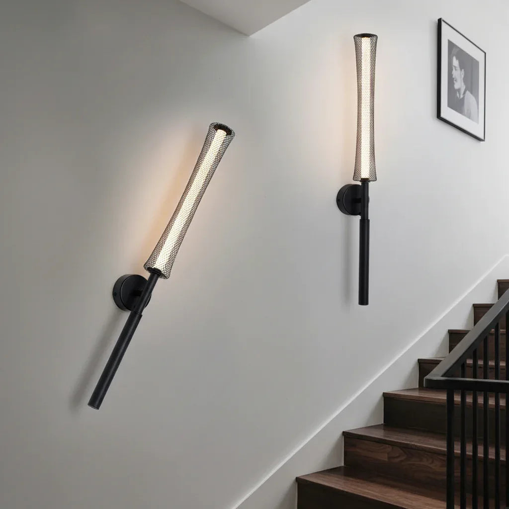 Battery Wall Lamp – 66cm Rechargeable Black/Gold LED with Remote - Lightify