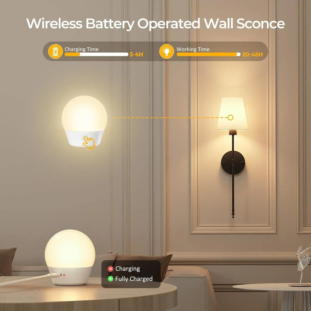 Battery Operated Wall Sconce – Wireless Rechargeable with Remote - Lightify