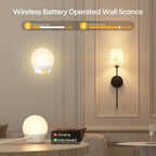 Battery Operated Wall Sconce – Wireless Rechargeable with Remote - Lightify