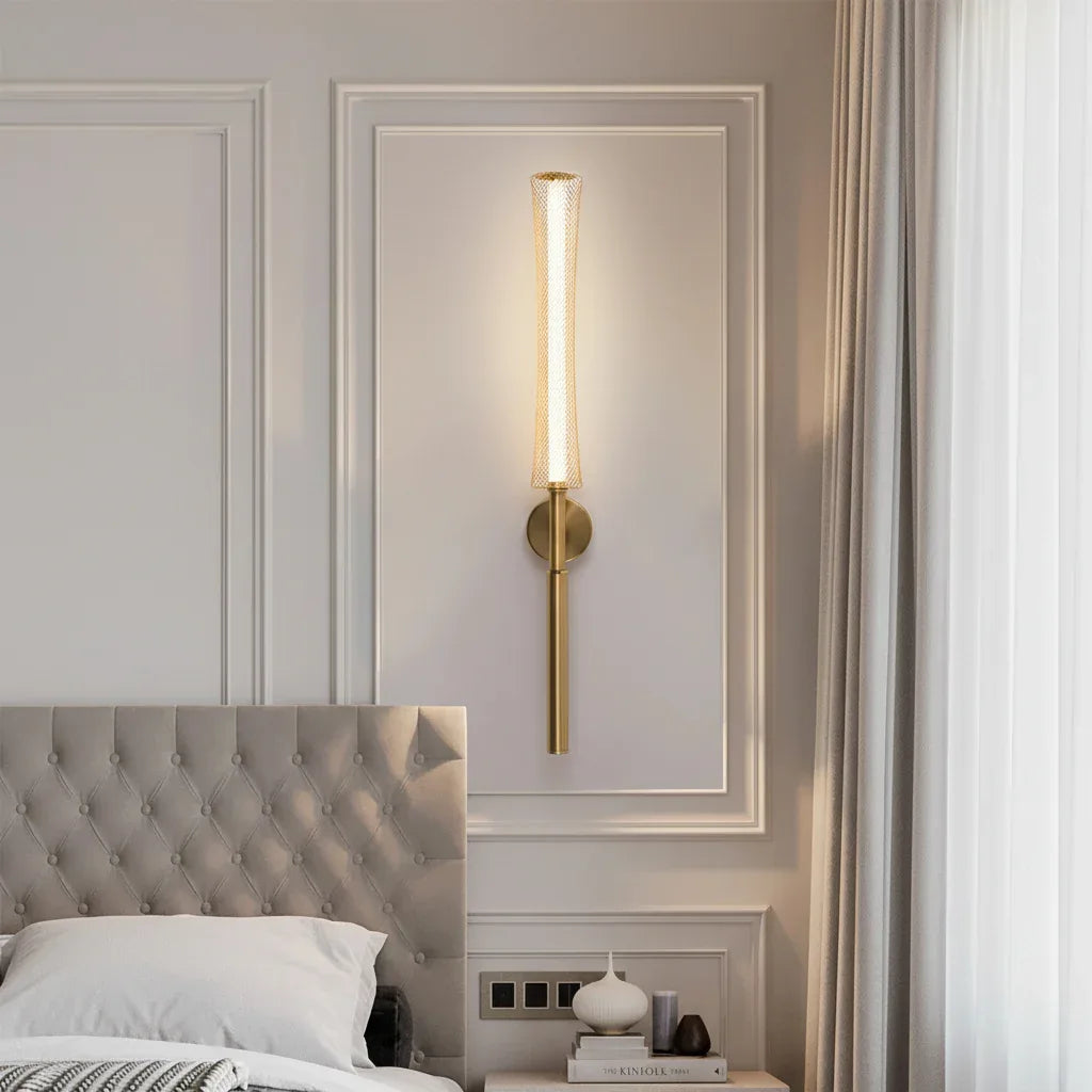 Battery Wall Lamp – 66cm Rechargeable Black/Gold LED with Remote - Lightify