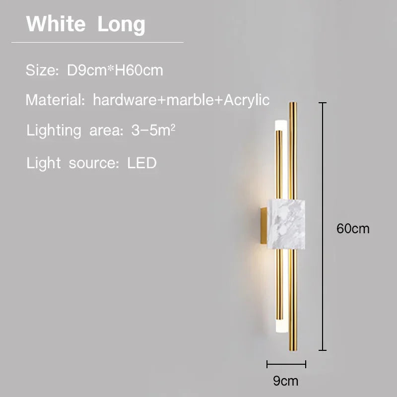 Modern Marble LED Wall Lamp for Bathroom & Living Room