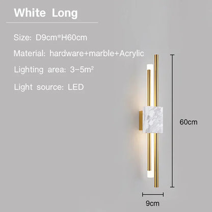 Modern Marble LED Wall Lamp for Bathroom & Living Room