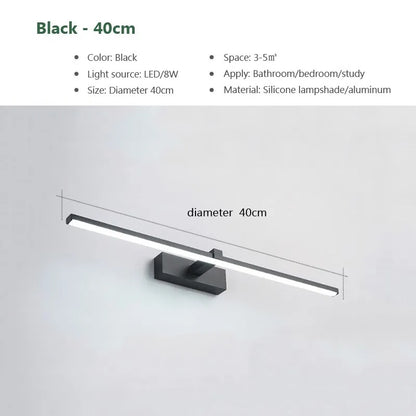 LED Bathroom Mirror Light – Waterproof Modern Flat Wall Lamp for Makeup & Indoor Use