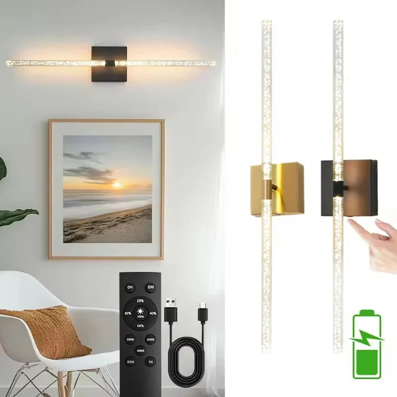 Modern Rechargeable Wall Lamp – 10000mAh USB with Remote