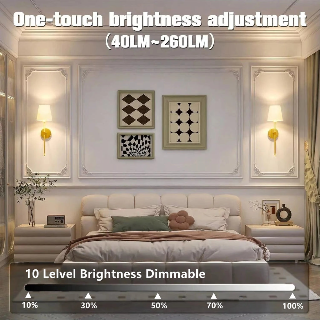 Wireless Rechargeable Wall Lamp – 10 Colors Dimmable with Remote