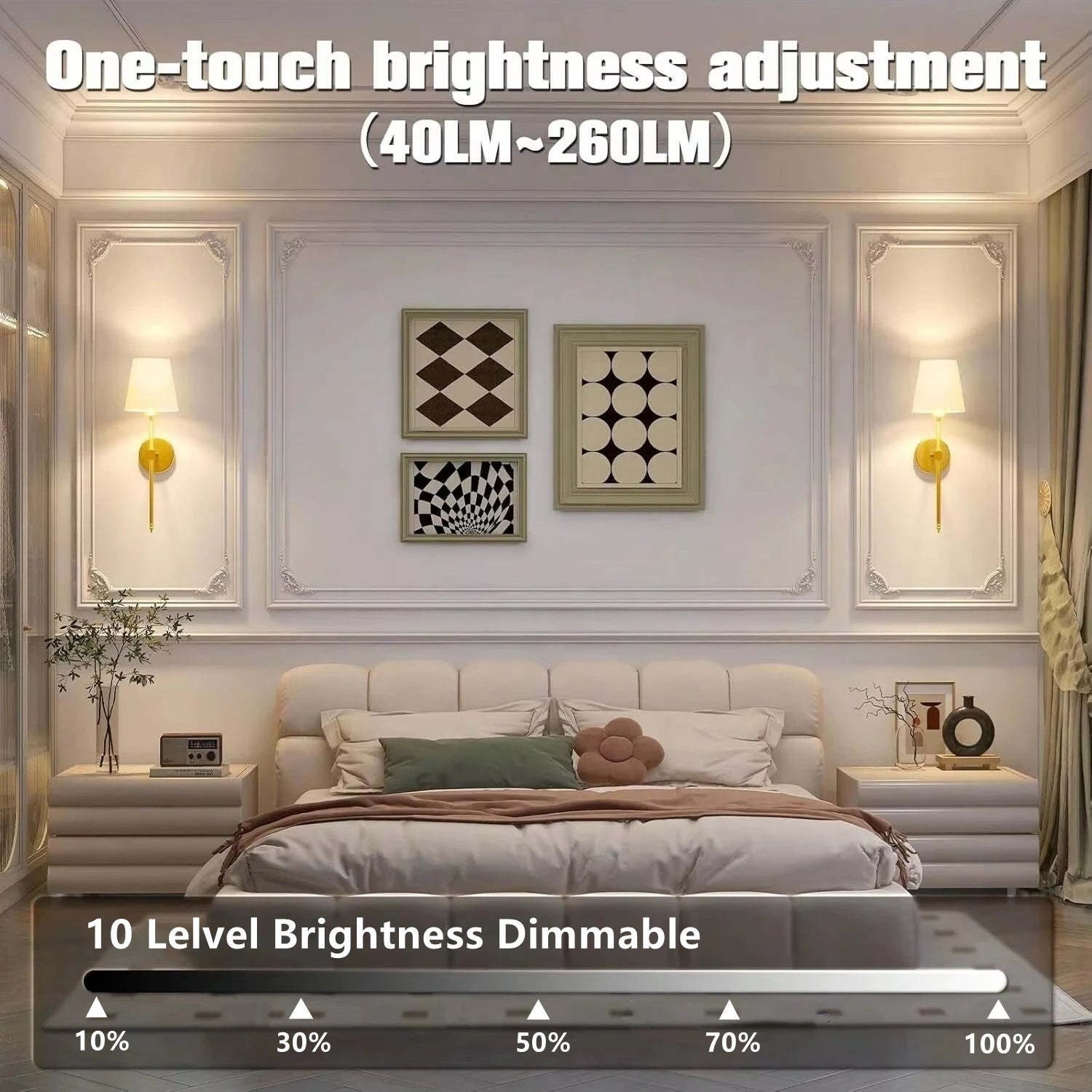 Wireless Rechargeable Wall Lamp – 10 Colors Dimmable with Remote