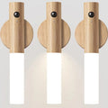 Magnetic Motion Sensor Wall Sconce – Rechargeable Wooden Light