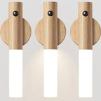 Magnetic Motion Sensor Wall Sconce – Rechargeable Wooden Light