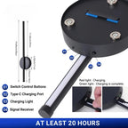 Magnetic Rechargeable Wall Lamp – 50cm Black/Gold Wireless LED Light