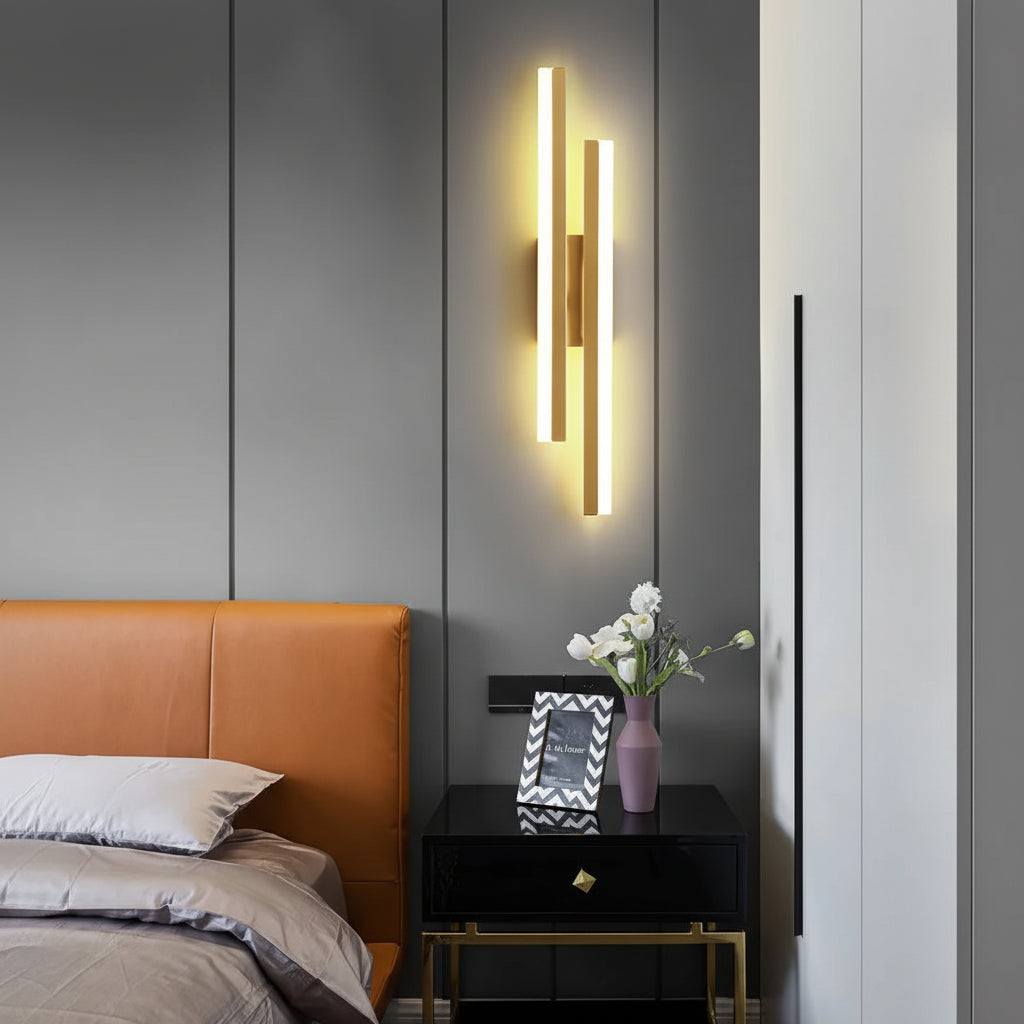 LED Copper Pipe Wall Lamp with Acrylic Shade