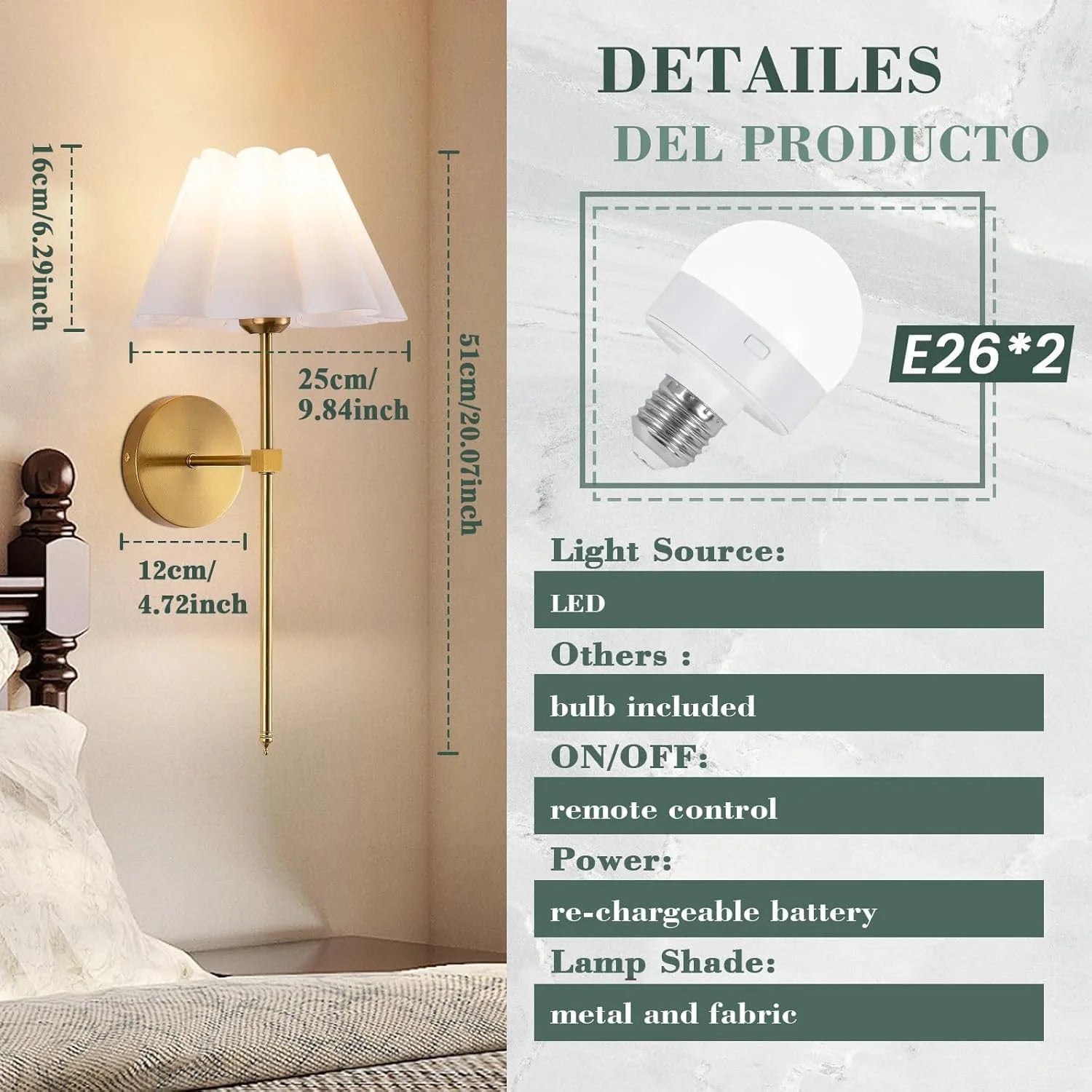 Wireless Battery LED Wall Light – RGB Remote Control