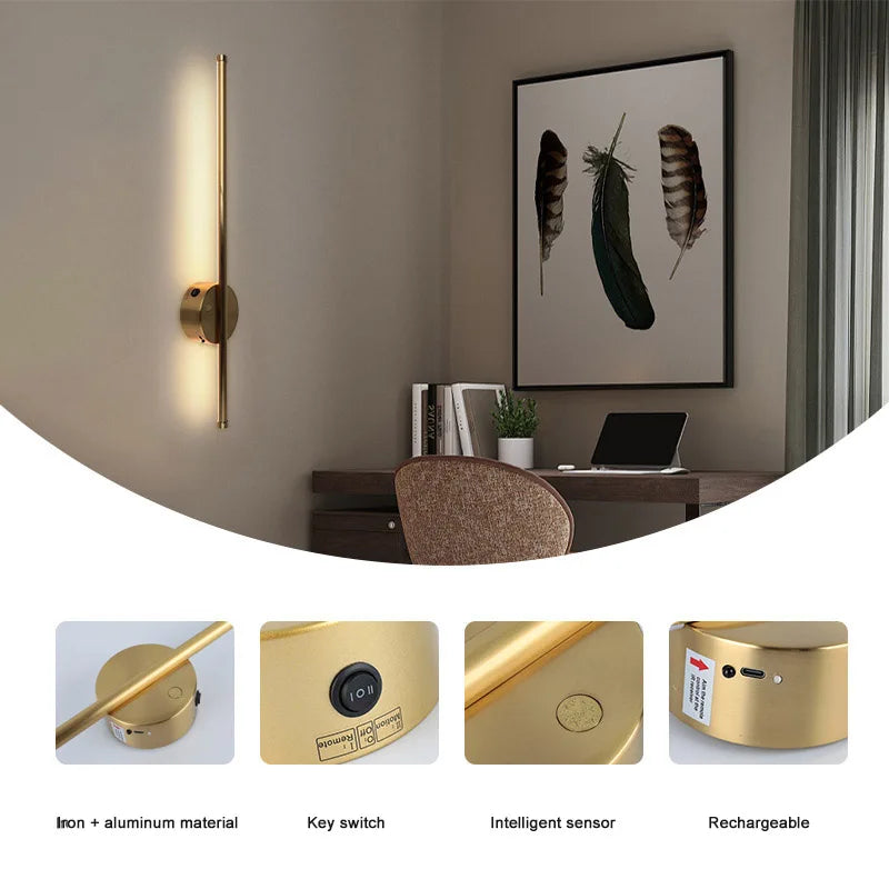 Rechargeable LED Wall Lamp – 60cm Motion Detection Magnetic