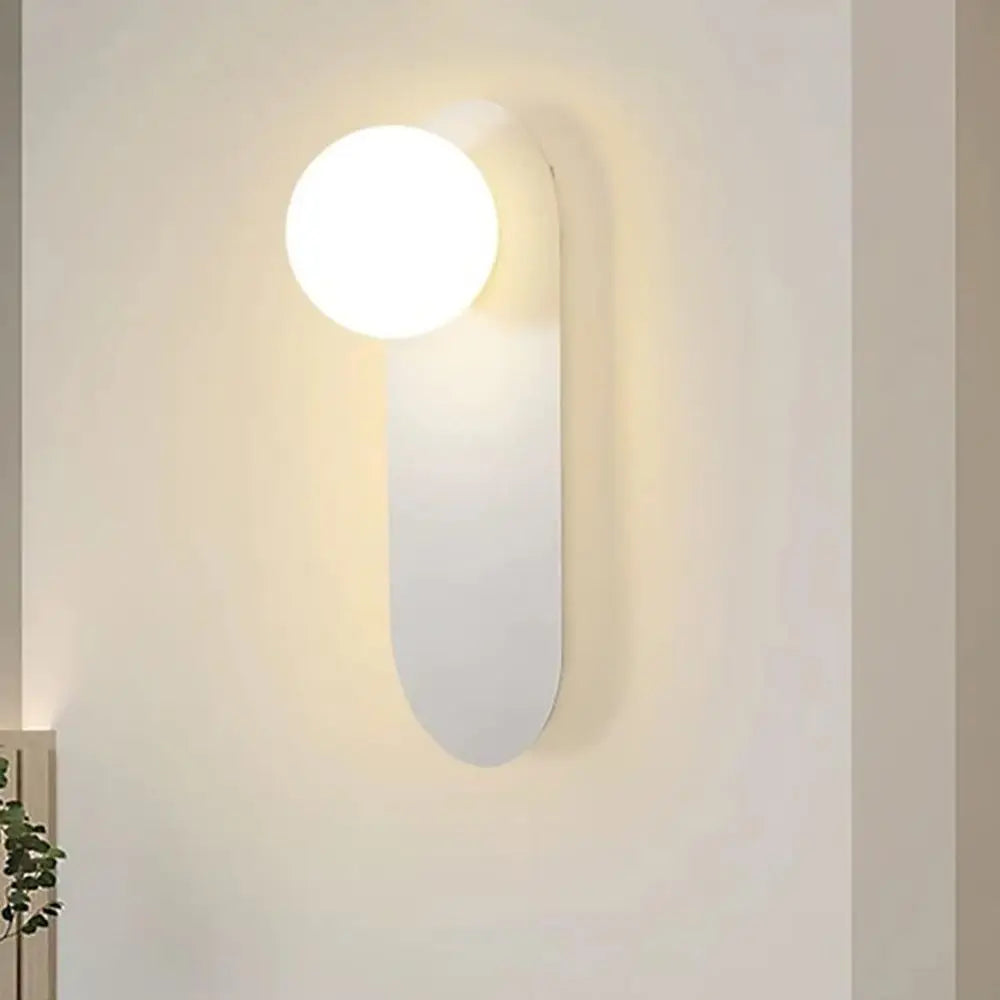 Modern Glass Sphere Wall Sconce for Bathroom & Hallway