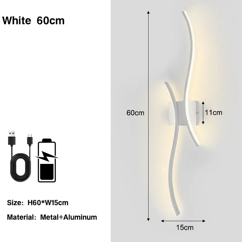 Wireless Rechargeable LED Wall Sconce – 3CCT Touch Dimmable