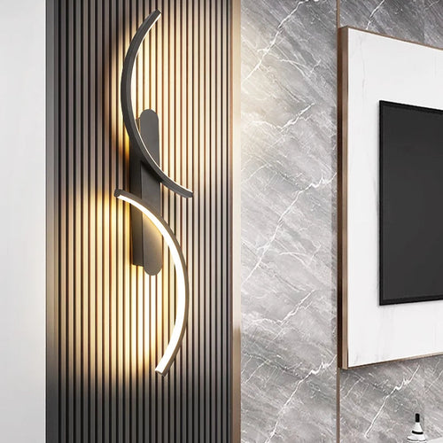Curved Moonlight LED Wall Light for Bedroom & Living Room