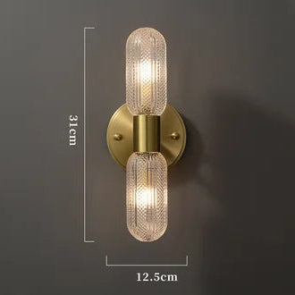Modern LED Gold Pipe Wall Lamp – 21/42cm Acrylic Sconce