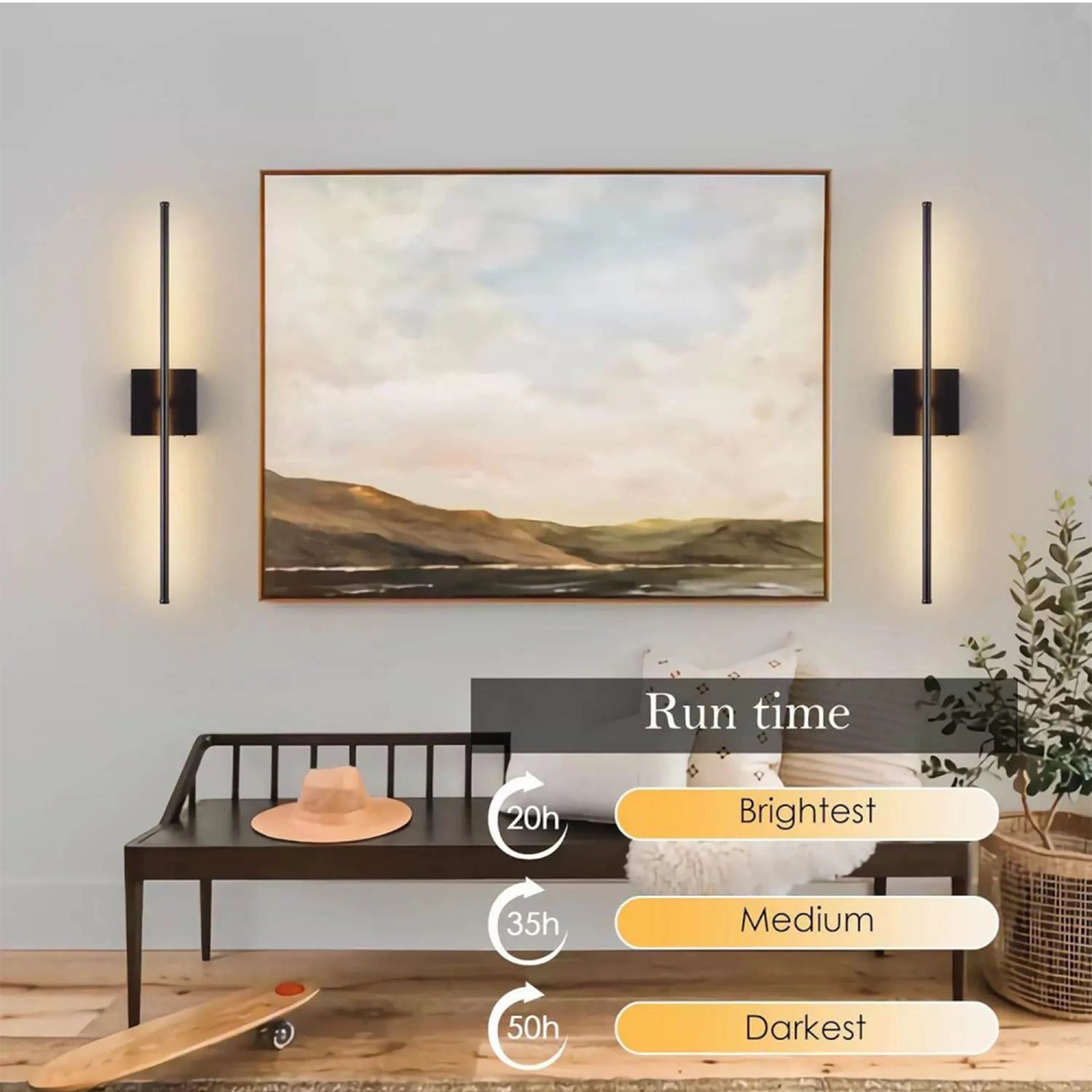Modern LED Charging Wall Lamp – Wireless Remote Infinite Dimming