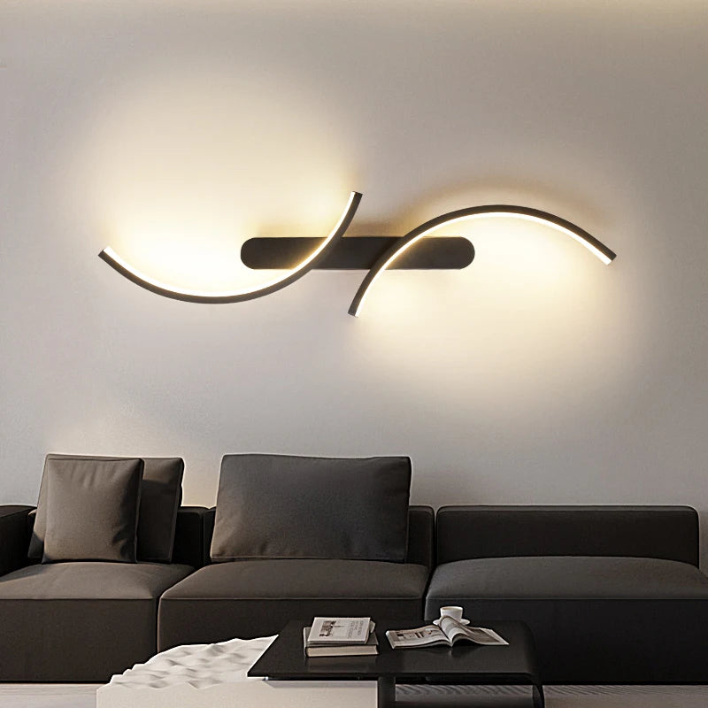 Curved Moonlight LED Wall Light for Bedroom & Living Room