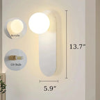 Modern Glass Sphere Wall Sconce for Bathroom & Hallway