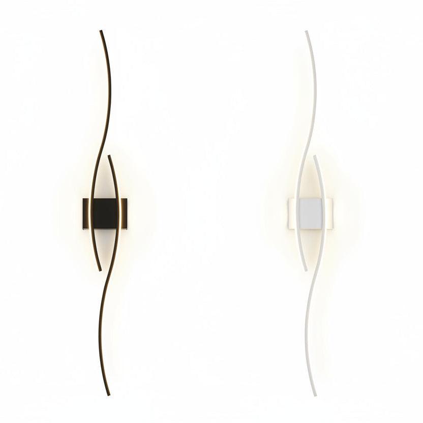 Two modern wall lights on a plain background