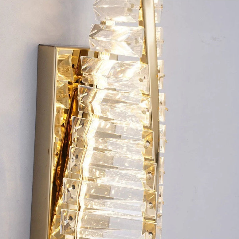 Italian Luxury Crystal Wall Lamp – Gold LED for Living Room