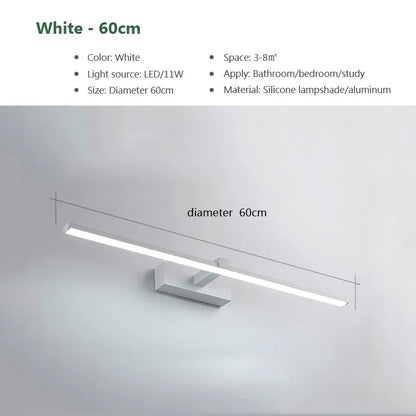LED Bathroom Mirror Light – Waterproof Modern Flat Wall Lamp for Makeup & Indoor Use