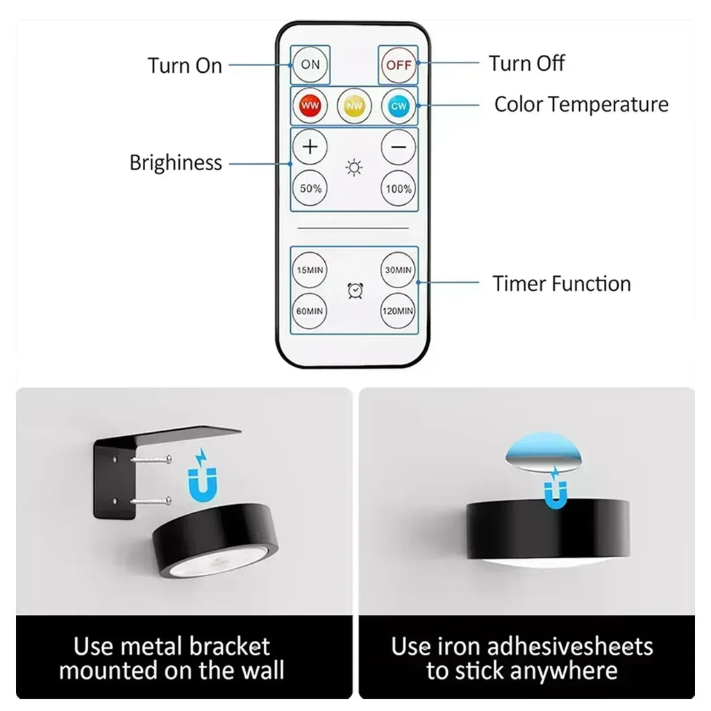 Battery Operated LED Picture Light – 3 Colors with Remote - Lightify