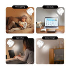 Wireless Double Head LED Night Light – 360° Rotatable Touch Control