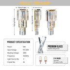 Modern Crystal Wall Lamp – 3-Layer E14 LED Sconce