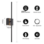 Modern LED Charging Wall Lamp – Wireless Remote Infinite Dimming