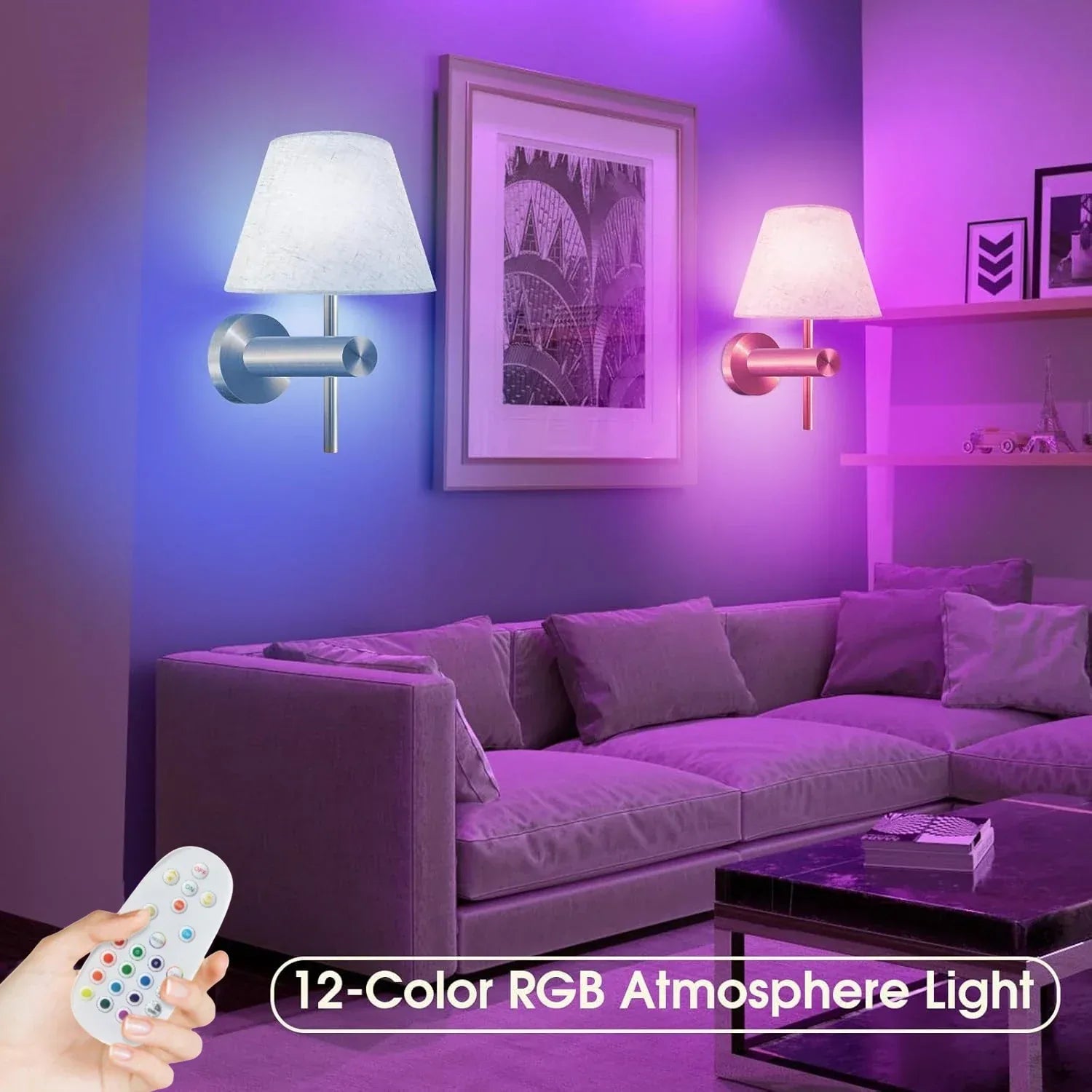 Cordless Rechargeable Wall Lamp – 12 RGB Colors Wireless Charging - Lightify