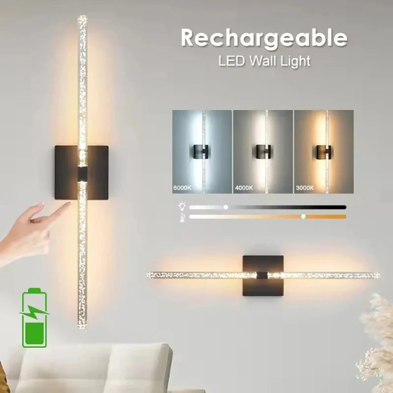 Modern Rechargeable Wall Lamp – 10000mAh USB with Remote