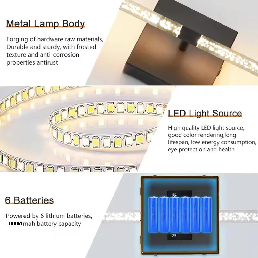 Modern Rechargeable Wall Lamp – 10000mAh USB with Remote