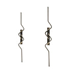 Modern wall lights with abstract design on a marble and striped wall.