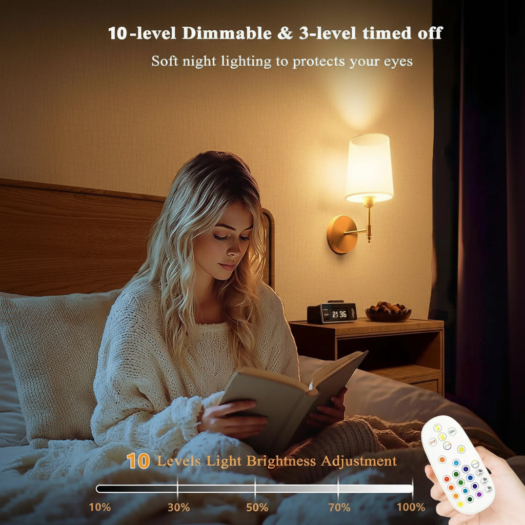 Rechargeable Battery Wall Lamp – 4000mAh 15 Colors with Remote