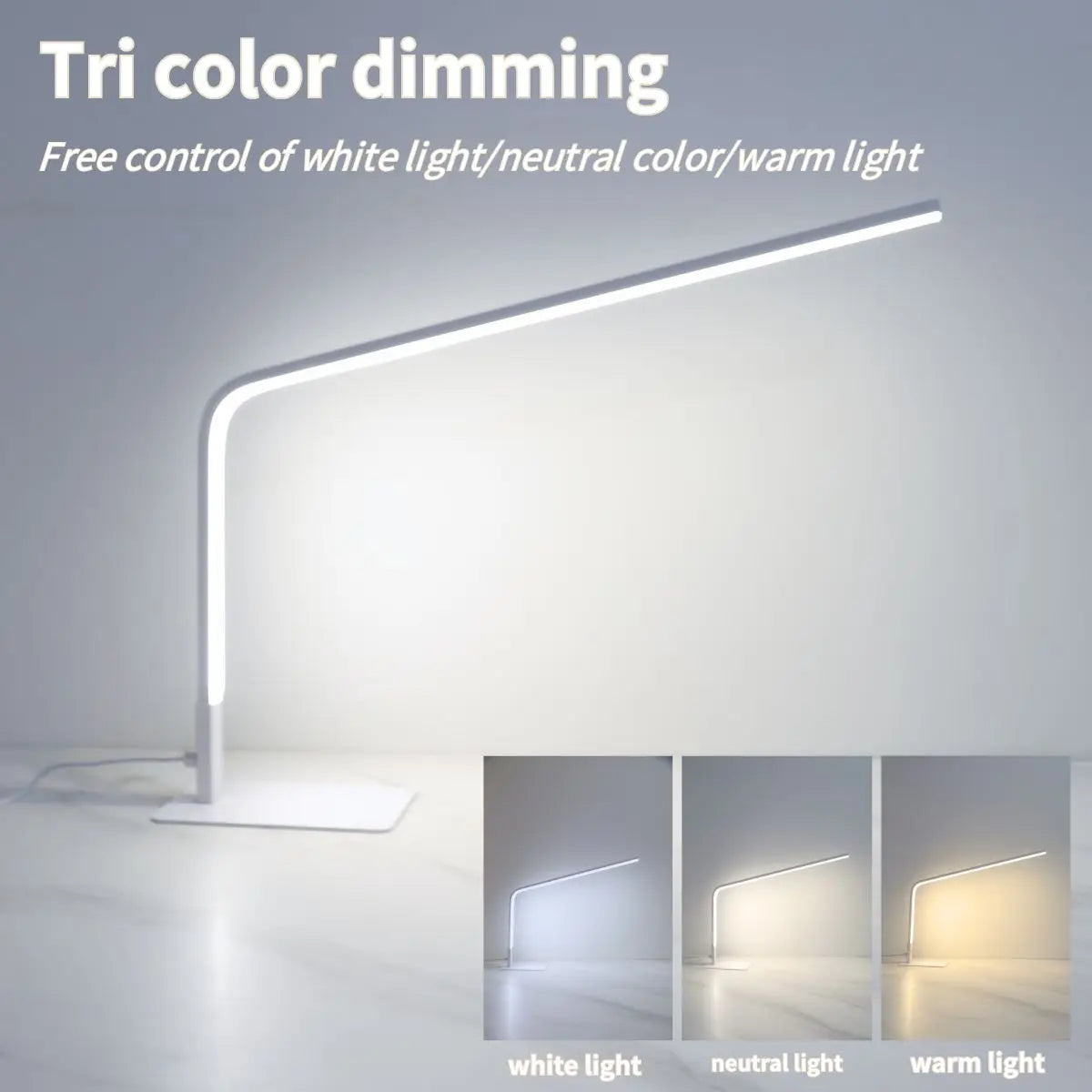 Modern LED desk lamp illuminating a workspace with soft, comfortable lighting