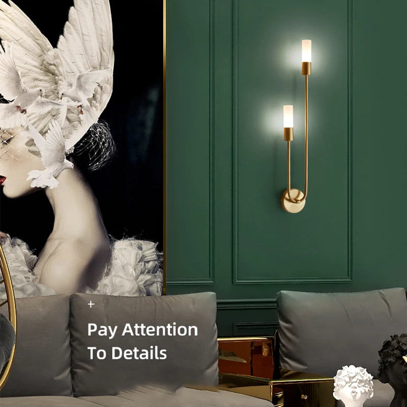 Modern LED Line Wall Lamp for Bedroom Background