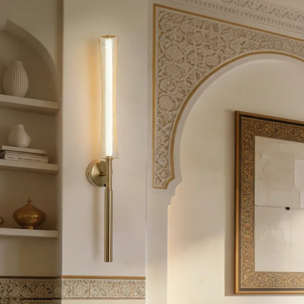 Battery Wall Lamp – 66cm Rechargeable Black/Gold LED with Remote - Lightify