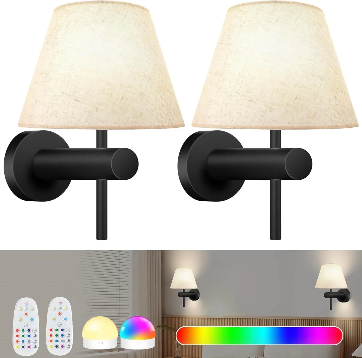Cordless Rechargeable Wall Lamp – 12 RGB Colors Wireless Charging - Lightify
