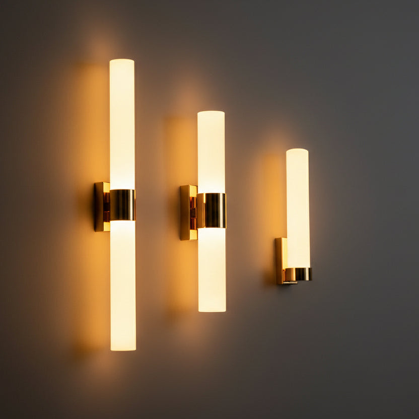 Modern LED Gold Pipe Wall Lamp – 21/42cm Acrylic Sconce
