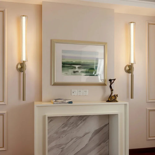 Battery Wall Lamp – 66cm Rechargeable Black/Gold LED with Remote - Lightify