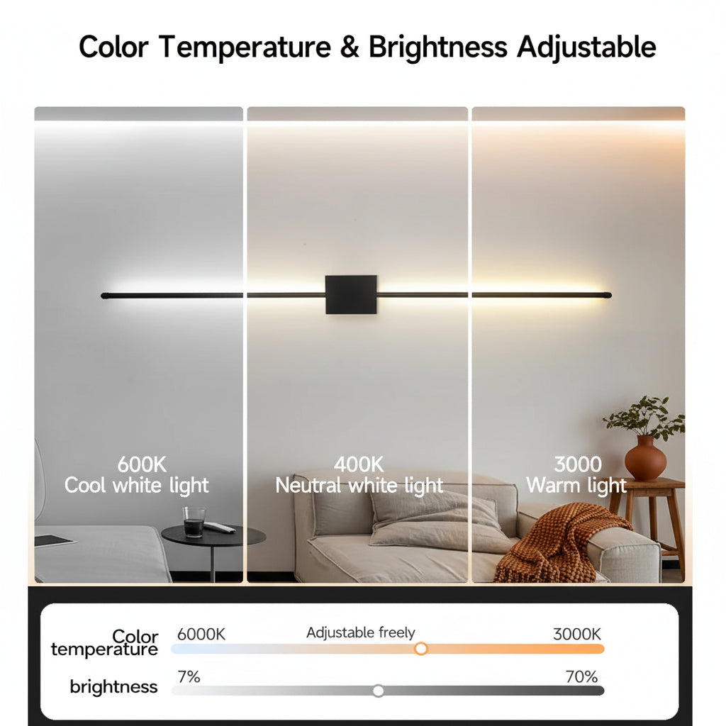 Modern LED Long Strip Wall Sconce for Bedroom & Living Room