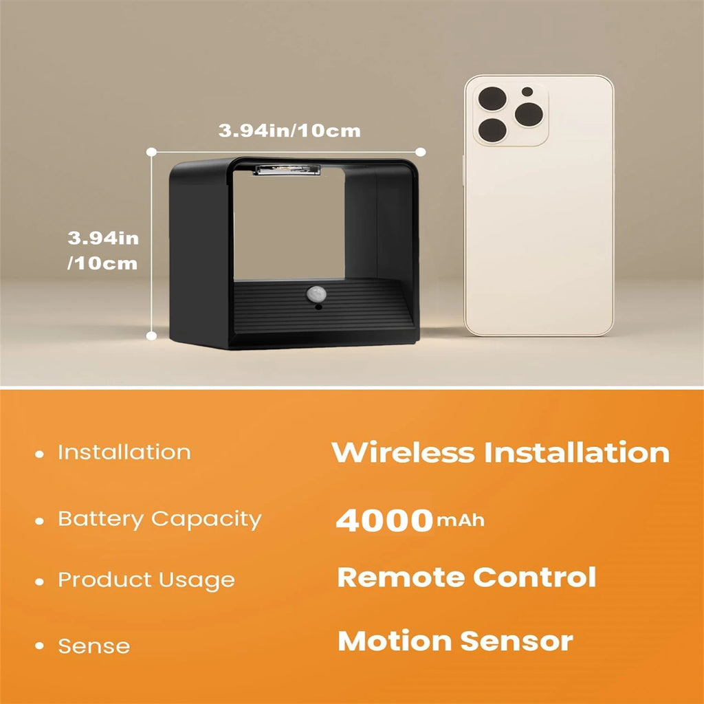 Modern Wireless LED Wall Lamp – Motion Activated, Rechargeable, Remote Dimmable