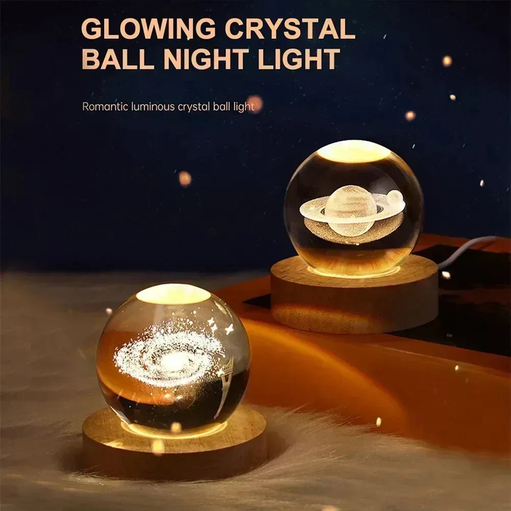 3D Crystal Galaxy Sphere Lamp – Planetary Projection USB Night Light - Lightify