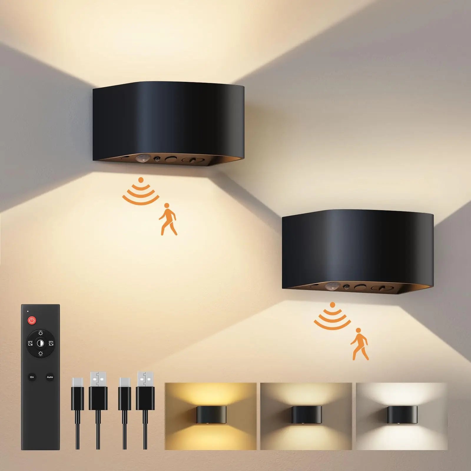 Smart Motion Sensor Wall Light – LED Rechargeable 3 Colors