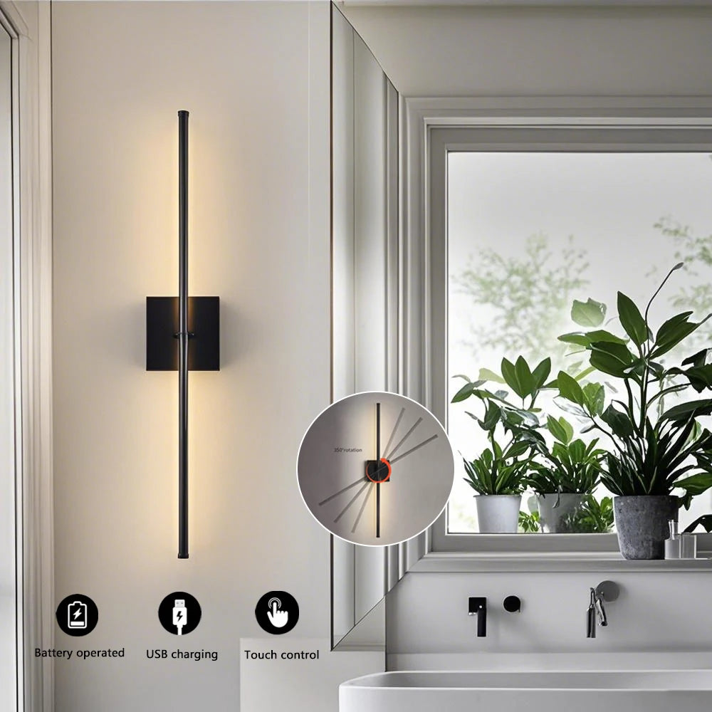 Modern LED Charging Wall Lamp – Wireless Remote Infinite Dimming