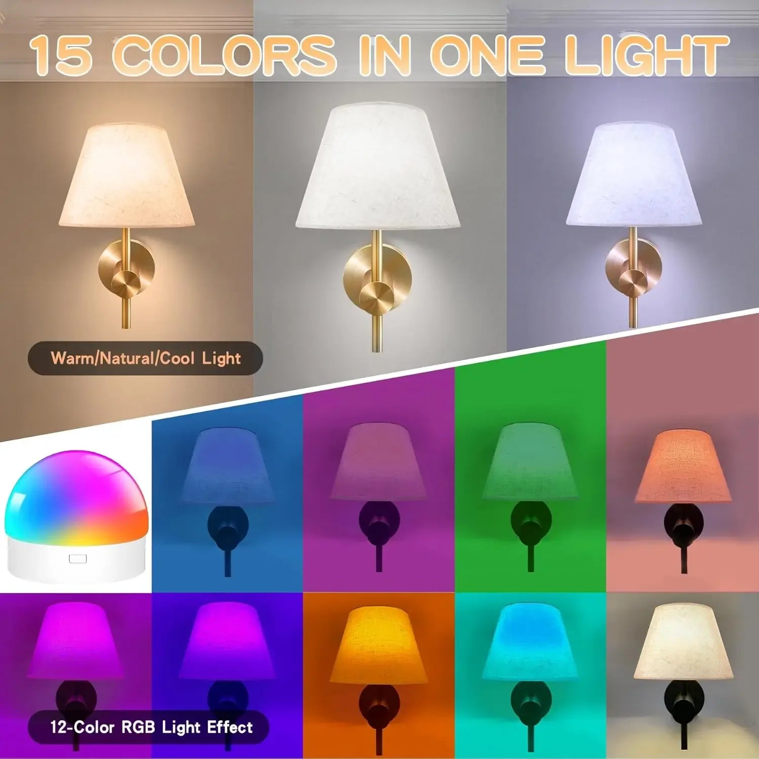 Cordless Rechargeable Wall Lamp – 12 RGB Colors Wireless Charging - Lightify